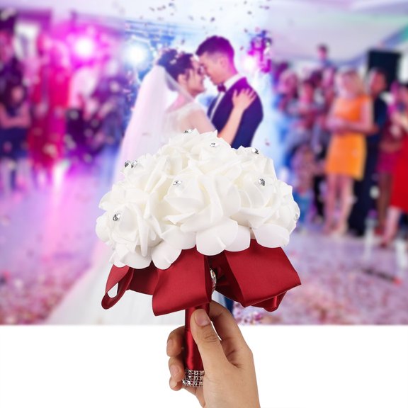 Artificial Flower Bridal Bouquet Rhinestone Weeding Party Home Christmas Wedding Decoration