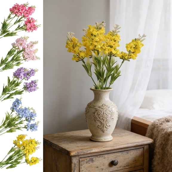 Artificial Flower Bunch,5 Head Artificial Snow Lotus Flowers Silk Flowers,Faux Flower Bouquet for Home Garden Decor,Indoor Outdoor Table Balcony Arrangement Wedding & Home Decor