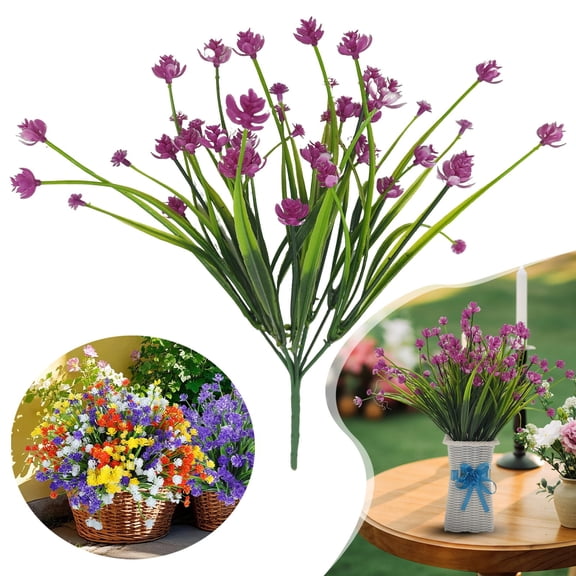 Artificial Flower Bush, Realistic Outdoor Faux Floral Plant for Porch, Garden & Patio Decor, Red Lotus