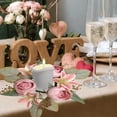 thumbnail image 1 of Artificial Flower Candle Holder Wreath Centerpiece for Valentine's Day Wedding Home Decor Tabletop Firep Mantel Party Dining Room Decorations, 1 of 6