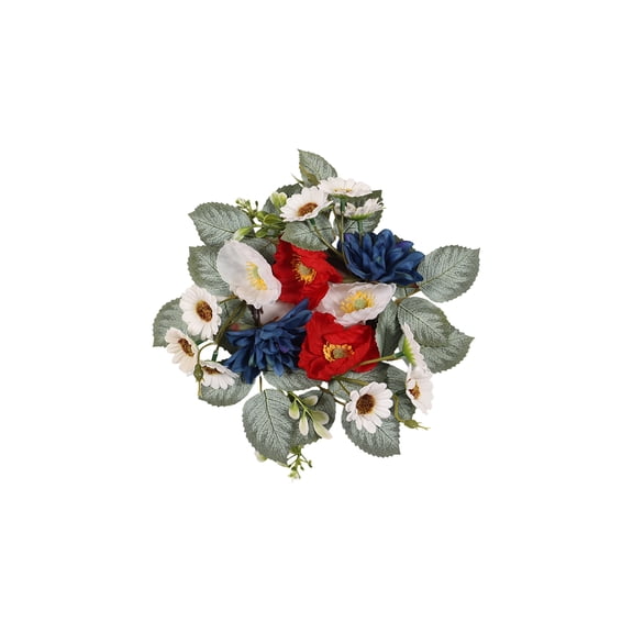 Artificial Flower Candle Holders Wreath Table Centerpiece Decor, Dining Table Arrangement Fake Flower Ornament, B1* Decorative Floral Candle Ring For Dining Room & Living Room