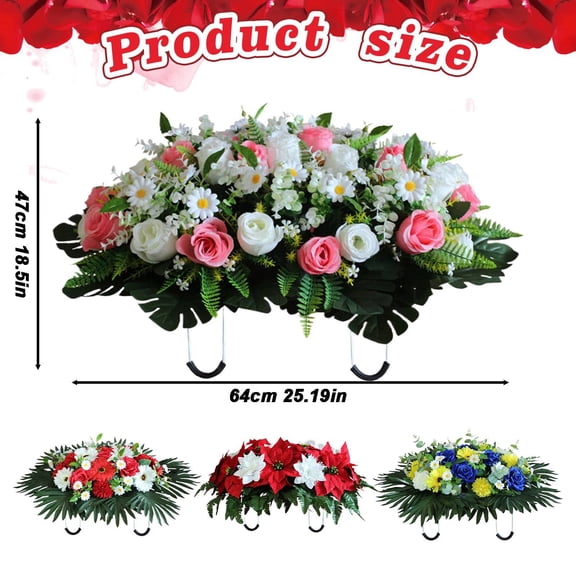 An Artificial Flower Clearance! Cemetery Flower Saddle Artificial Cemetery Flower Saddles for Large Artificial Cemetery Flower Cemetery Memorial Flowers for Outdoor Decoration