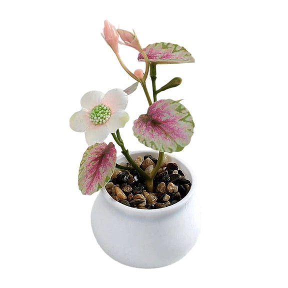 Artificial Flower Decoration Small Potted Plastic Bonsai Coffee Table Desk