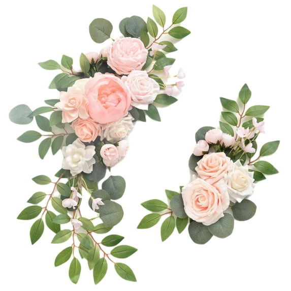 Artificial Flower Decorations, Wedding Arch Flowers, Simulated Silk Rose Flower Swag with Clips and Zip Ties, Multicolor Lifelike Floral Arrangement for Party and Ceremony