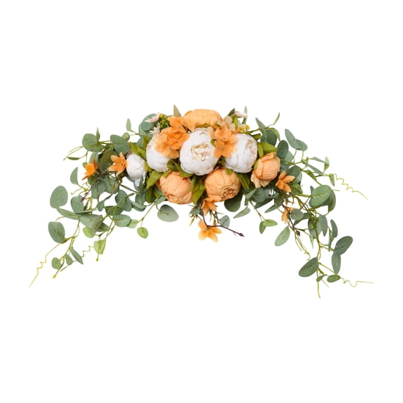 Artificial Flower Door Lintel Mirror Table Hanging Decoration, Fake Floral Arrangement for Home, Wedding and Event Decor,K