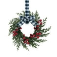 thumbnail image 1 of Artificial Flower, Elegant Christmas Wreath, Natural Vine Ring Decor, Elegant Christmas Wreath with Red Berries, Natural Vine Ring for Indoor Outdoor Holiday Decor, by Elapind, 1 of 5