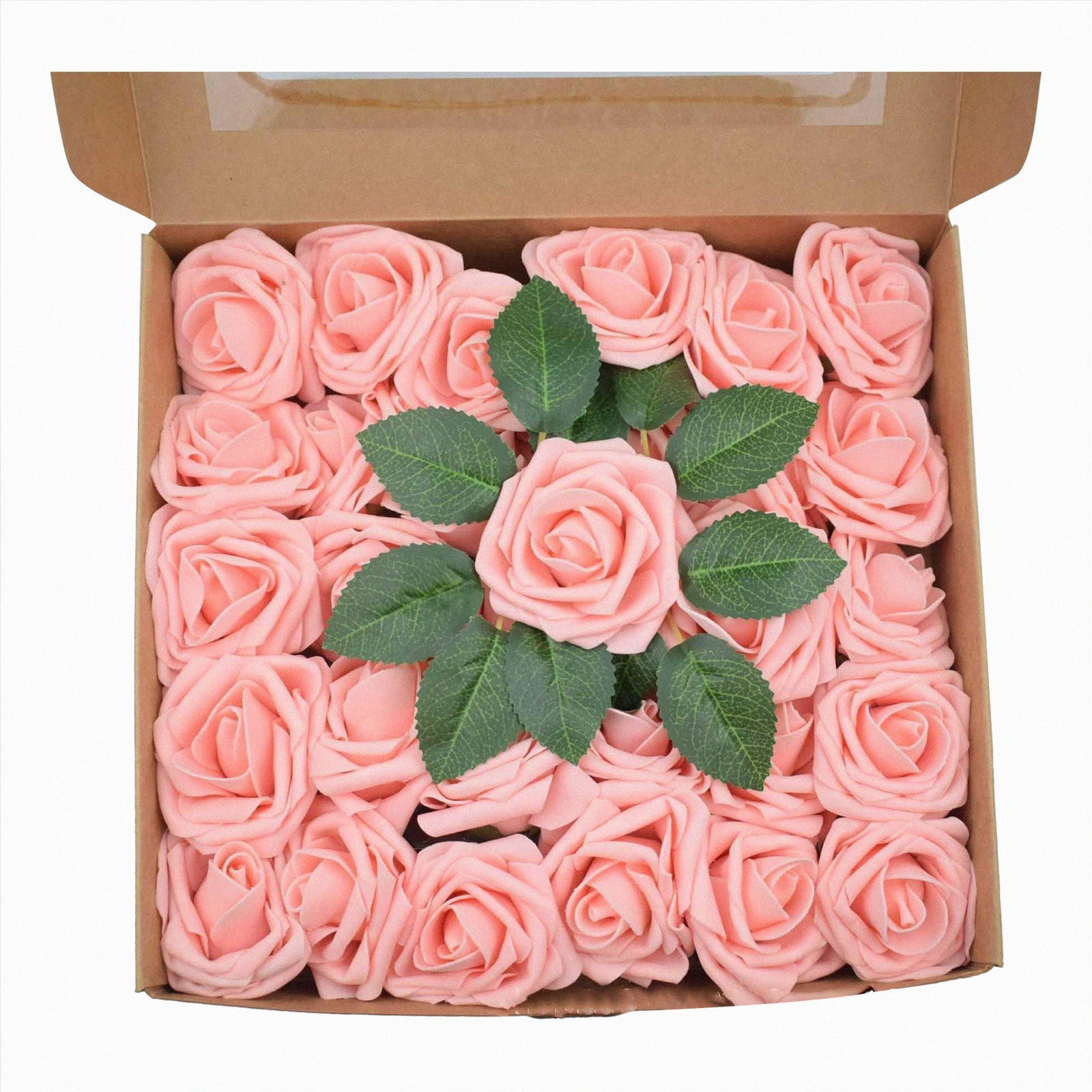 Artificial Flower Foam Rose Real Touch Roses Flower Heads with Stem for ...