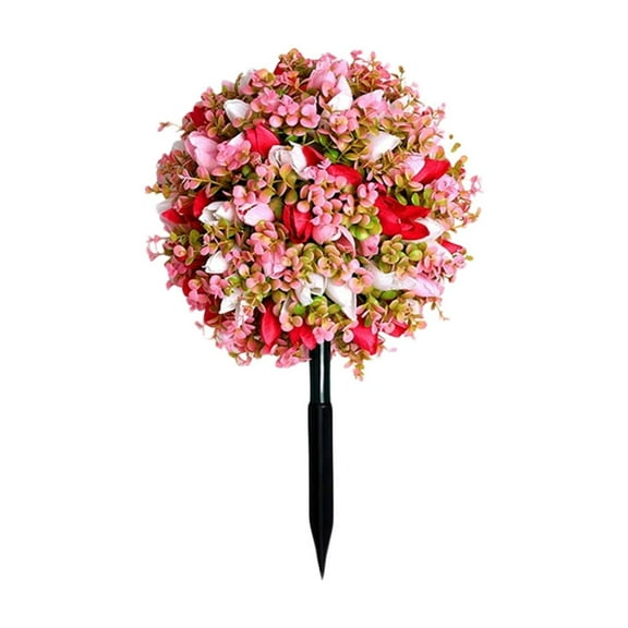 Artificial Flower Garden Stakes Outdoor Decor - 20" Realistic Flowers with Ground Spikes for Yard, Patio, Porch, Farmhouse & Wedding Decoration
