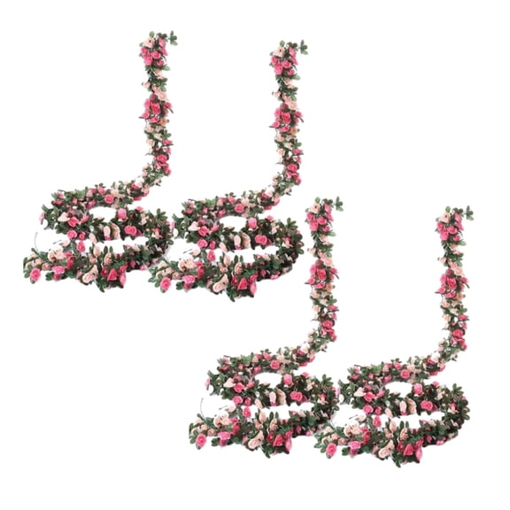 Artificial Flower Garland,86.61 Inch Fake Rose Vine,Silk Flowers with Flexible Vines,Hanging Faux Roses String for Home Hotel Office Wedding Party Garden Craft Art Decoration,Pink-2pcs