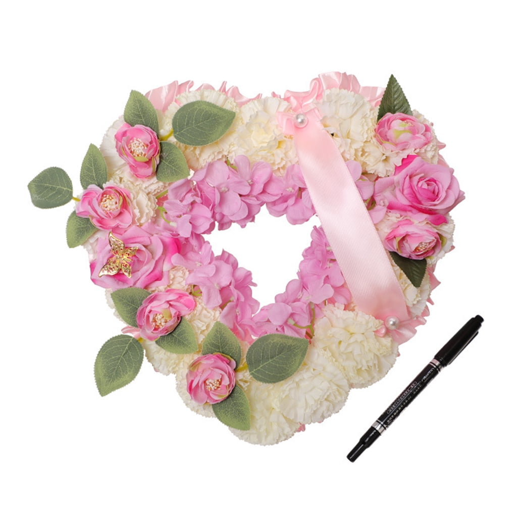 Artificial Flower Garland Funeral Floral Arrangements Heart Shaped