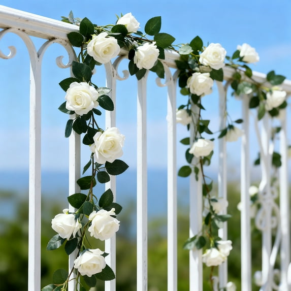 Artificial Flower Garland,Peony Vine Flowers Garland Hanging Silk Plants for Wedding,Vine Flowers Hanging Strings for Wedding Arch Table Wall Backdrop Artificial Plants Flowers Party Decor