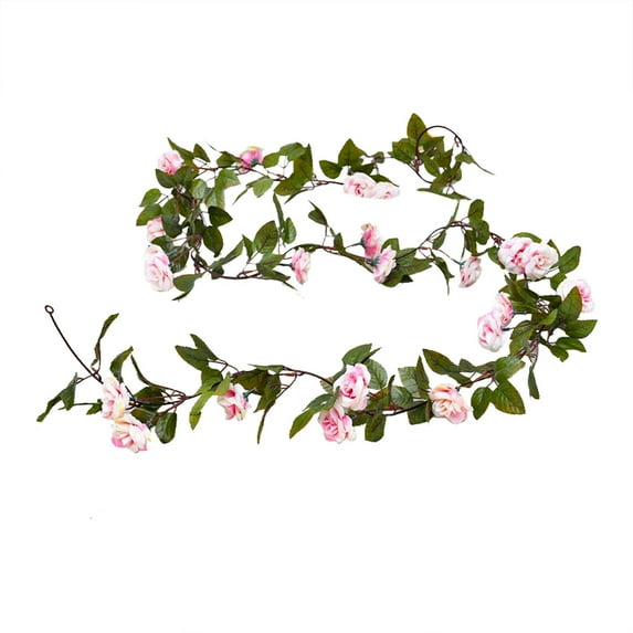 Artificial Flower Garlands, 6.89 FT Fake Rose Vines Silk Flowers, Hanging Rose Ivy for Wedding Arch Party Home Garden Wall Decor (Watermelon Red/1 Pcs) 0.82" x 6.89 FT