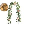 thumbnail image 1 of Artificial Flower Garlands Eucalyptus Garlands with Flowers Rose Peony Flower Vine Faux Floral Garland for Wedding Party Arch Table Wall Backdrop Decoration, 1 of 6