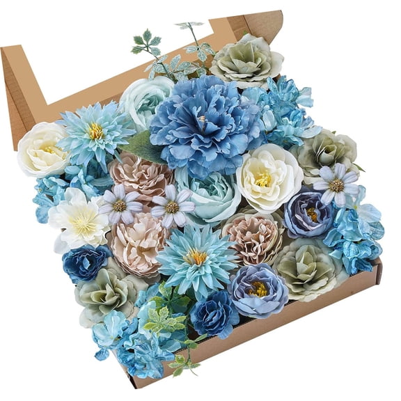 Artificial Flower Gift Box Set with Stems for Wedding Bouquets Craft Decoration Decorative Flowers