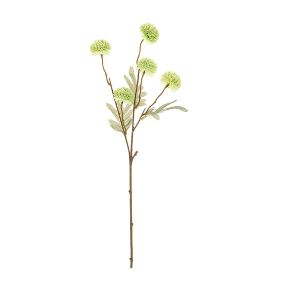 Artificial Flower, Green 5 Heads Fall Chrysanthemum Dandelion, 1 Pack Single Stem, for Wedding Arrangement Home Living Room Table Centerpiece Decor