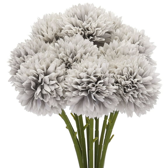 Uxcell Artificial Flower Heads Silk Chrysanthemum Hydrangea Grey Faux Flowers 10Pcs