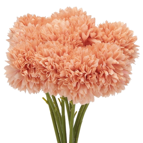 Uxcell Artificial Flower Heads Silk Chrysanthemum Hydrangea Orange Faux Flowers 10Pcs