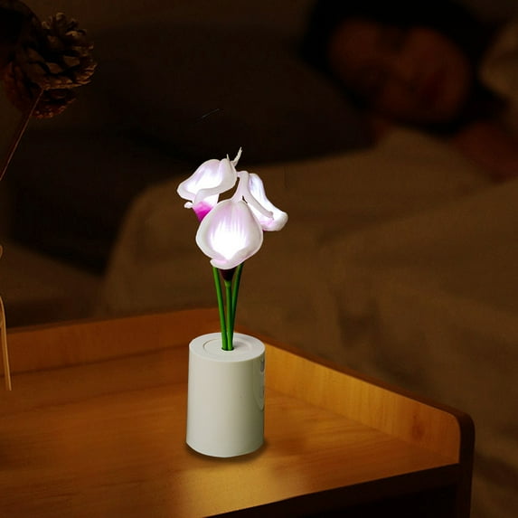 Artificial Flower Led String Lights Tulips Artificial Flowers Lights Night Light Fake Flowers Bouquet Night Light Bedroom Bedside Light Mood Light For Home Decoration Desktop Ornaments