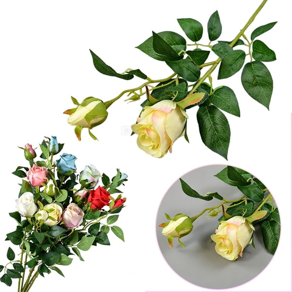 Artificial Flower, Loetky Artificial Single Branch Rose for Wedding Hall and Event Scene Decoration, Wedding Prop