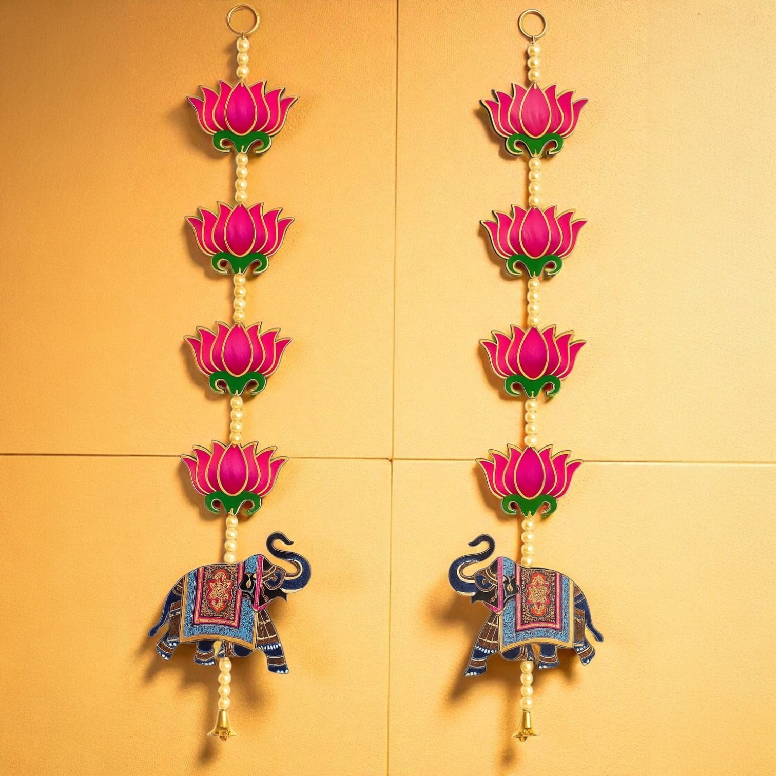 Artificial Flower Lotus Toran Door Pooja Room Wall Decoration for all ...