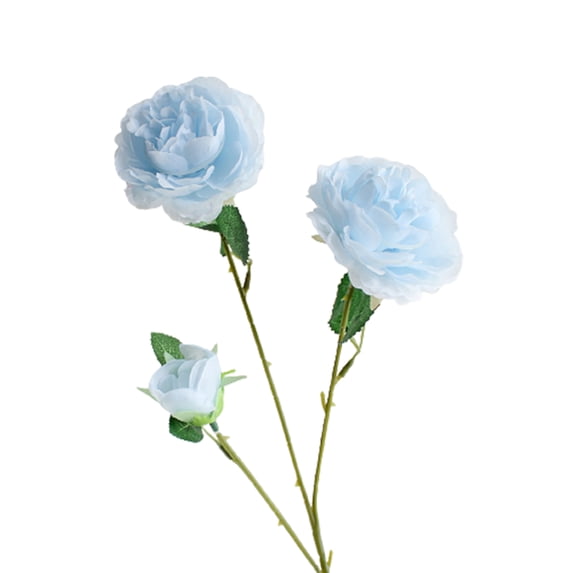 Artificial Flower Multi-use Bright-colored Faux Silk Flower Simulation Rose Display for Gifts Blue Faux Silk Flower
