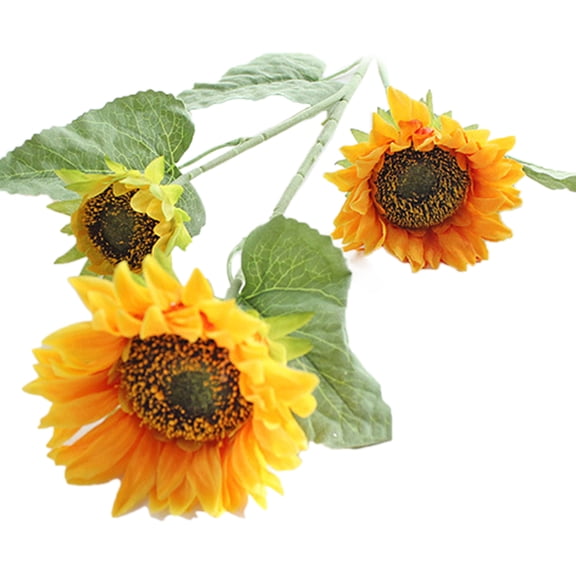 Artificial Flower Multi-use Bright-colored Faux Silk Flower Simulation Sunflower Display for Gifts