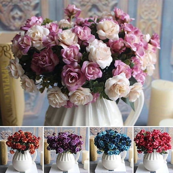 Artificial Flower Multicolor Artificial Rose Flowers Ornament for Household