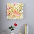 thumbnail image 1 of Artificial Flower Panel Silk Floral Wall Backdrop - 13.8x13.8 Inch Hydrangea Rose Flower Arrangement for Wedding Party Photo Booth Home Stage Decor, 1 of 6