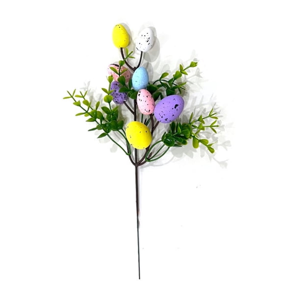 Artificial Flower Plant,Fake Flowers,Easter Egg Picks Artificial Easter Eggs Branches Flower Picks Eggs Bouquet for Spring Easter Garden Yard Home Vase Decor,B