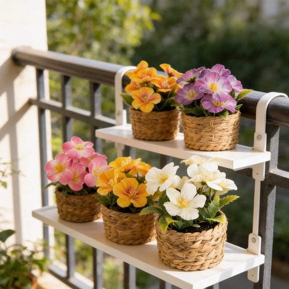 Artificial Flower Planter with Easter Eggs and Greenery for Spring Summer Home Office Table Decor
