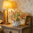 thumbnail image 1 of Artificial Flower Pots,7.87 Inch Fake Ceramic Vase for Flowers,Table Centerpieces Ornament,Living Room Shelf,Table Cabinet,Wedding Decoration,Orange, 1 of 7