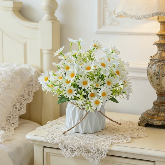 Artificial Flower Pots,7.87 Inch Fake Ceramic Vase for Flowers,Table Centerpieces Ornament,Living Room Shelf,Table Cabinet,Wedding Decoration,White