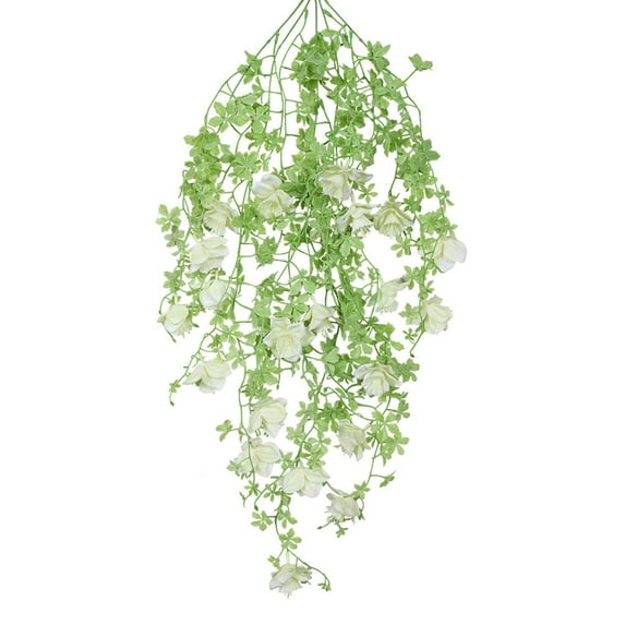Artificial Flower Realistic Looking Wedding Decoration Unfading Artificial Wall Hanging Vine Flower Home Decor-White