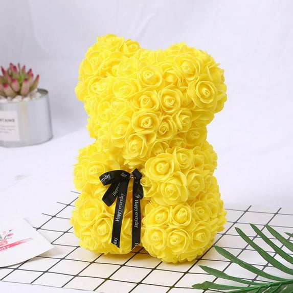 Artificial Flower Rose Bear, Rose Bear, Bear Flower, Forever Rose Immortal Flower Window Display, Anniversary Christmas Valentine's Day Gift