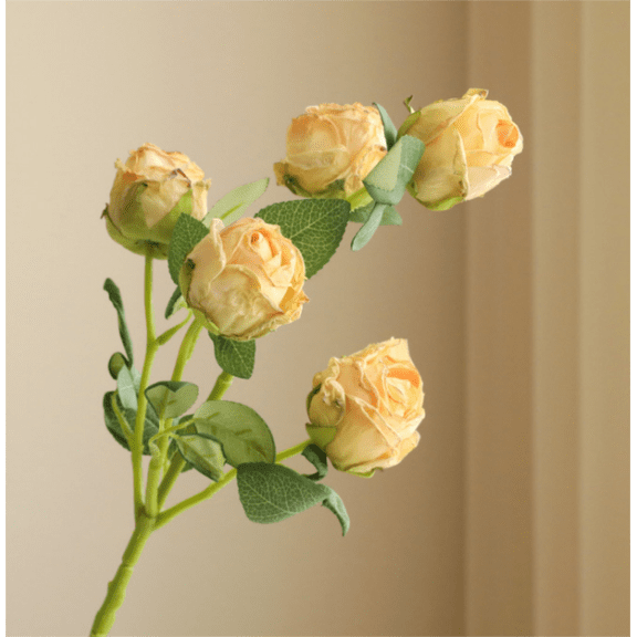 Artificial Flower Rose Bouquet Simulation Withered Roses Home Decor Wedding Decor Fake Dried Flowers Bouquet Imitation Flower Decor