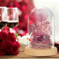 Artificial Flower Rose Gift Girl Valentine's Day With Glass Dome LED