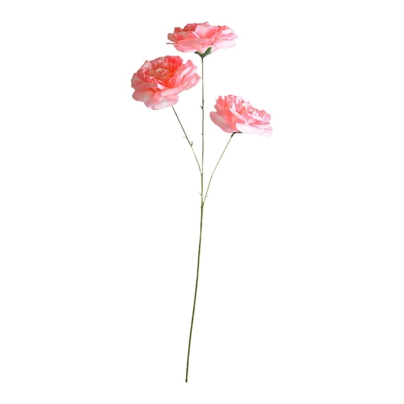 Artificial Flower Rose Real Looking Fake Roses for DIY Wedding Bouquets Centerpieces Arrangements Party Baby Shower Valentines Day Christmas Tree Decorations,1 Stem of 3-Headed Roses,Red pink