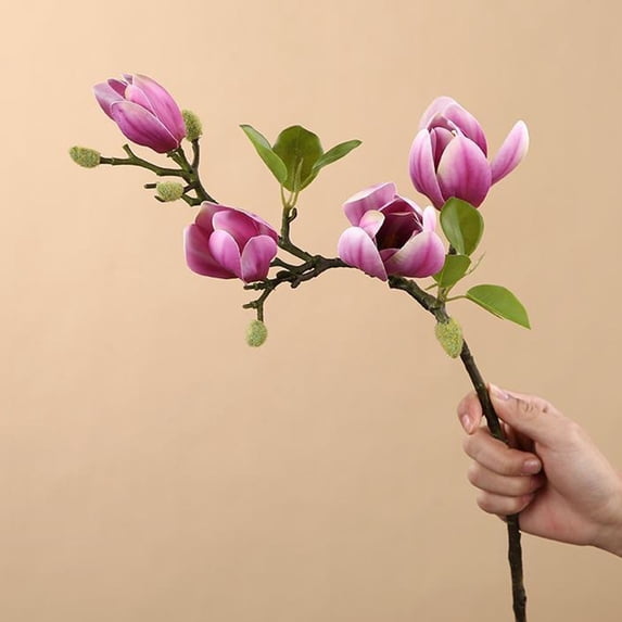 Artificial Flower Silk Magnolia Bouquet Diy Photo Props Wedding bridal ...
