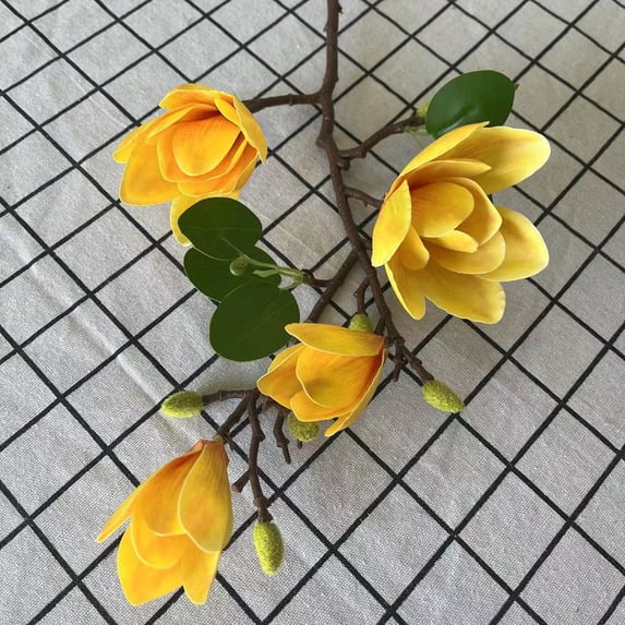 Artificial Flower Silk Magnolia Bouquet Diy Photo Props Wedding bridal ...