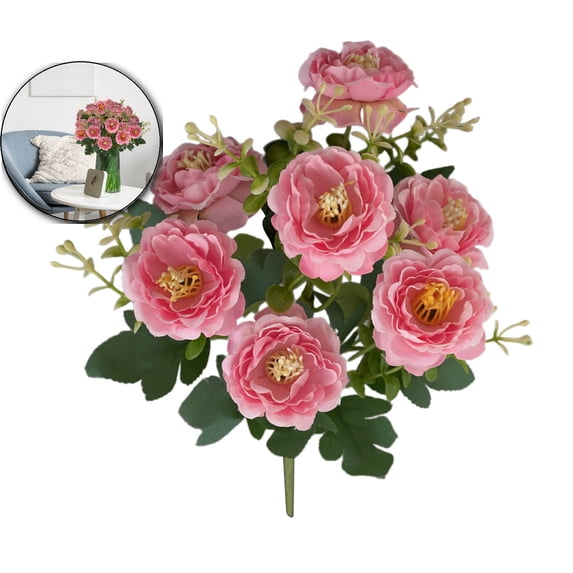 Artificial Flower Silk Peonies Faux Flowers Fake Peonies Artificial Flowers Peonies Bouquet for Table Centerpieces Decoration Wedding Decor Home Party Decor