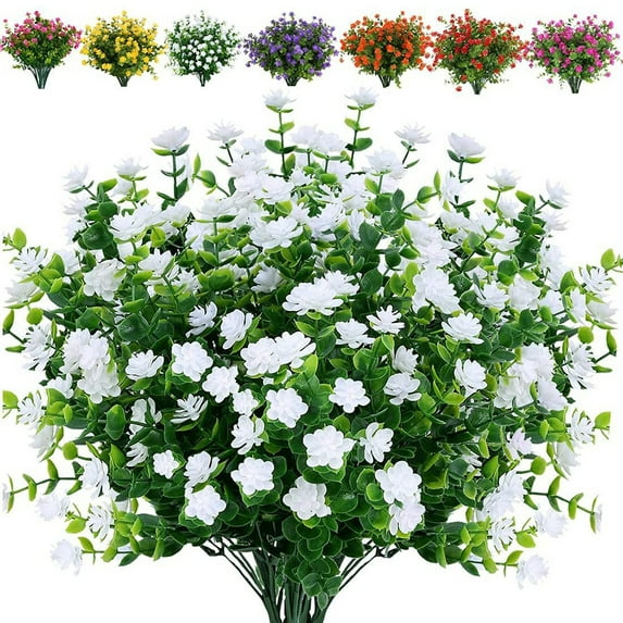 Artificial Flower Simulation Plant Lavender Plastic Plant Green Plant Fake Bonsai For Gathering Wedding Party Garden Decoration White Smile Home