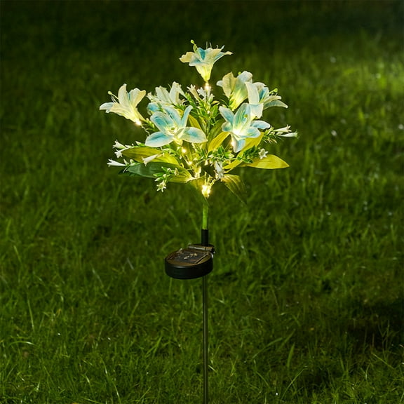 IGEED Artificial Flower Solar Stake Lights Solar Powered LED Landscape Lighting Garden Decor