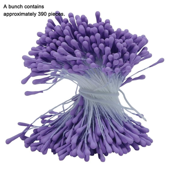 Artificial Flower Stamens, 5.8cm Yellow Cotton Thread Stamen for DIY Floral Crafts, 390 Strands per Pack for Silk Paper Flower Making,white