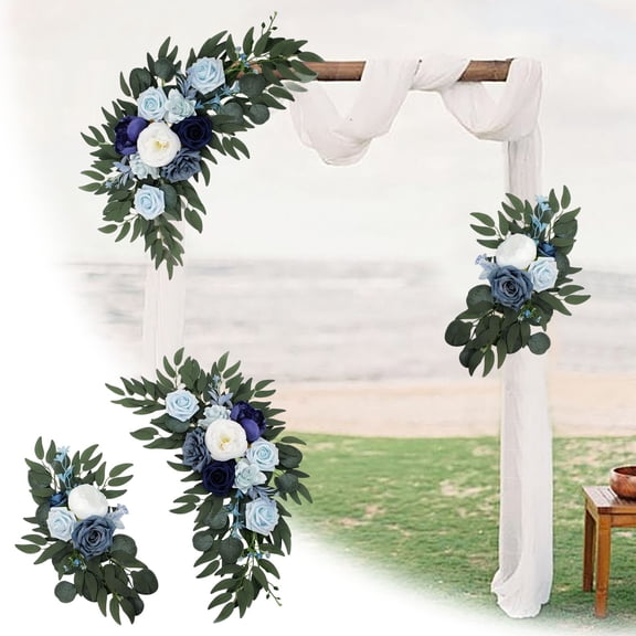 Artificial Flower Swag Set with Eucalyptus - 2 - Piece Faux Floral Arrangement for Wedding, Home & Wall Decor