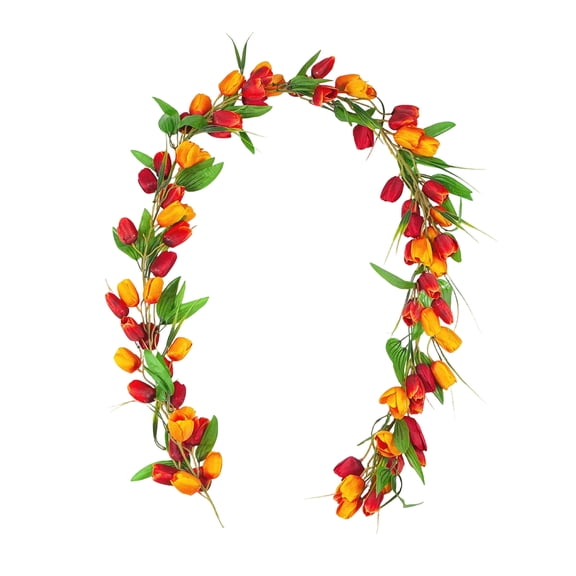 Artificial Flower Vine, Fake Plastic Ivy Garland with Realistic Leaves, for Indoor Outdoor Balcony Fence Pipe Cover Decoration, 6.5 Ft Green