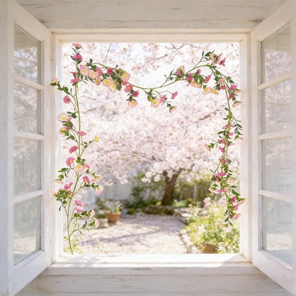 Artificial Flower Vine Hanging Garland With Simulated Flowers And Leaves For Indoor Ceiling Or Duct Decoration, 210 cm, Multi Color, Lightweight Maintenance Free, DIY Event Wedding Home Décor