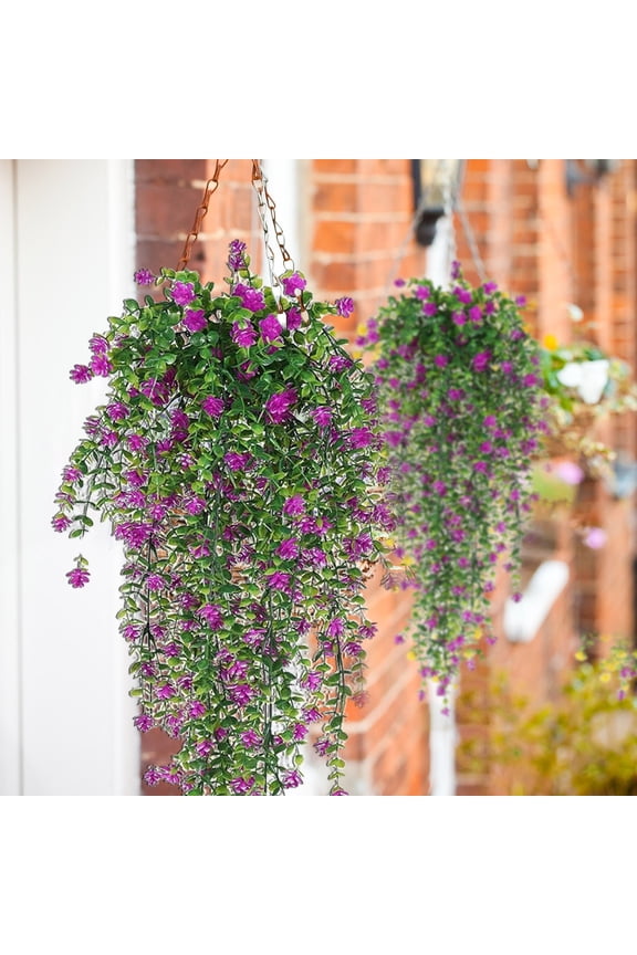Artificial Flower Vines,3pc Plastic Hanging Flowers,Durable,Realistic Look for Outdoor Decor,Home Garden,Synthetic Plants,Easy Maintenance,Seasonal Decor,Wall Hanging,Wedding Decor,Event,MIANHT