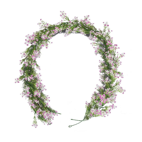 Artificial Flower Vines, Decorative Rattan Garland, Simulation Plastic Twisted Eucalyptus Vine for Home Living Room Ceiling Decor, 180cm Length, White Pink Yellow Purple Colors