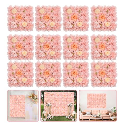 Artificial Flower Wall 5ftx3.74ft Peach Floral Backdrop Wedding Wall Panel