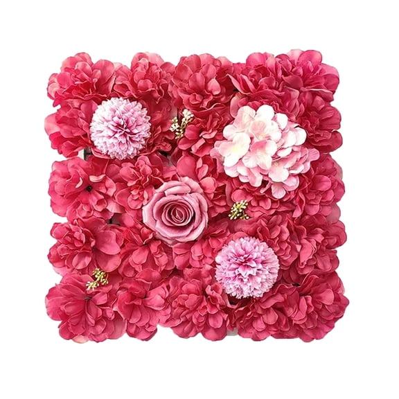 Artificial Flower Wall Panel 15x15 Inch - 3D Rose Decoration for Wedding, Home Party and Event Decor
